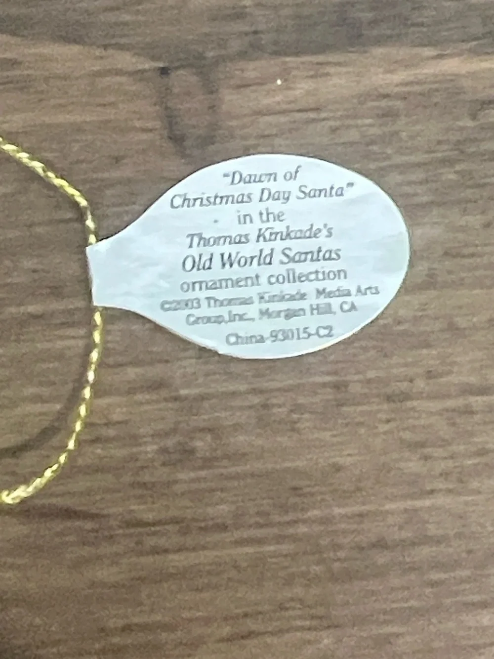 Thomas Kinkade set of 2 old world Santa Christmas ornaments